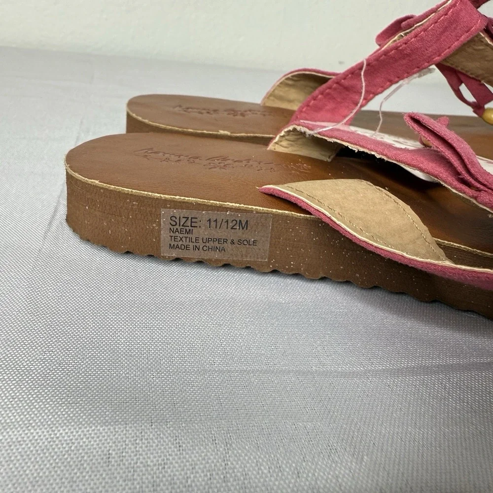 Hanna Andersson Pink Fringe Sandals Boho Girly Flip Flop‎ Summer Girls 11/12